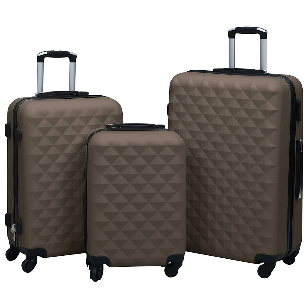 Vidaxl 3-piece hard suitcase set ABS brown