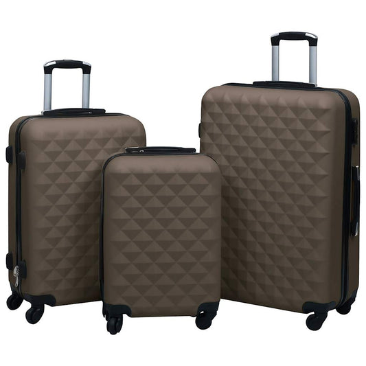 Vidaxl 3-piece hard suitcase set ABS brown